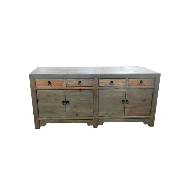 BUFETERA ACABADO DE MADERA LAVADO VERDE VIEJO