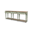 CONSOLA ACABADO DE MADERA LAVADO VERDE