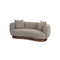 SOFA ESTACIONARIO DE DOS ASIENTOS EN TELA TEXTURIZADA MARRON