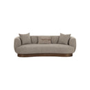 SOFA ESTACIONARIO DE TRES ASIENTOS EN TELA TEXTURIZADA MARRON