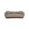 SOFA ESTACIONARIO DE TRES ASIENTOS EN TELA TEXTURIZADA MARRON