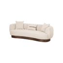 SOFA ESTACIONARIO DE TRES ASIENTOS EN TELA CREMA