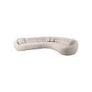 SOFA SECCIONAL ESTACIONARIO EN TELA BEIGE CREMA