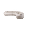 SOFA SECCIONAL ESTACIONARIO EN TELA BEIGE CREMA
