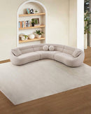 SOFA SECCIONAL ESTACIONARIO EN TELA BEIGE CREMA