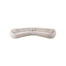 SOFA SECCIONAL ESTACIONARIO EN TELA BEIGE CREMA
