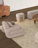 OTOMAN EN TELA TEXTURIZADA KAKI