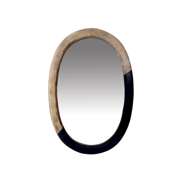 ESPEJO ACABADO DE MADERA NEGRA Y NATURAL