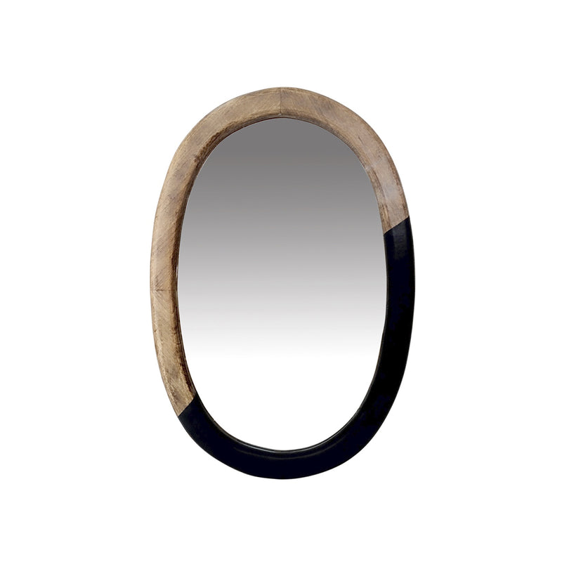 ESPEJO ACABADO DE MADERA NEGRA Y NATURAL