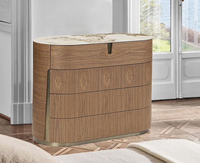CREDENZA TOPE DE CERAMICA BASE ACABADO DE MADERA