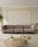 SOFA SECCIONAL ESTACIONARIO EN TELA TEXTURIZADA MARRON BEIGE