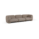 SOFA SECCIONAL ESTACIONARIO EN TELA TEXTURIZADA MARRON BEIGE