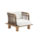 BUTACA ESTACIONARIA EN TELA BLANCA CUEDA NATURAL