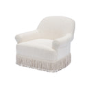 BUTACA GIRATORIA EN TELA TEXTURIZADA BLANCA CREMA