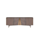 BUFETERA TOPE ESTILO MARMOL Y BASE ACABADO DE MADERA GRIS