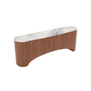 CREDENZA TOPE ESTILO MARMOL Y ACABADO DE MADERA CON PATAS DORADAS