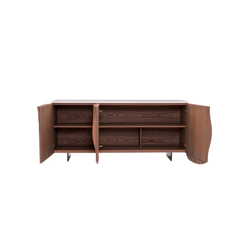 CREDENZA TOPE ESTILO MARMOL Y  ACABADO DE MADERA
