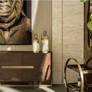 CREDENZA TOPE ESTILO MARMOL Y  ACABADO DE MADERA