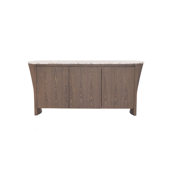 CREDENZA TOPE ESTILO MARMOL Y  ACABADO DE MADERA