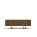CREDENZA TOPE ACABADO DE MADERA Y PATAS DORADAS