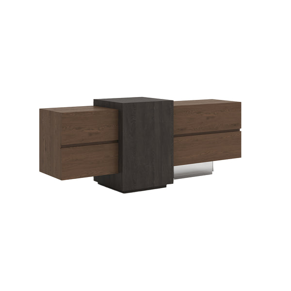 CREDENZA ACABADO DE MADERA Y PATA TRANSPARENTE
