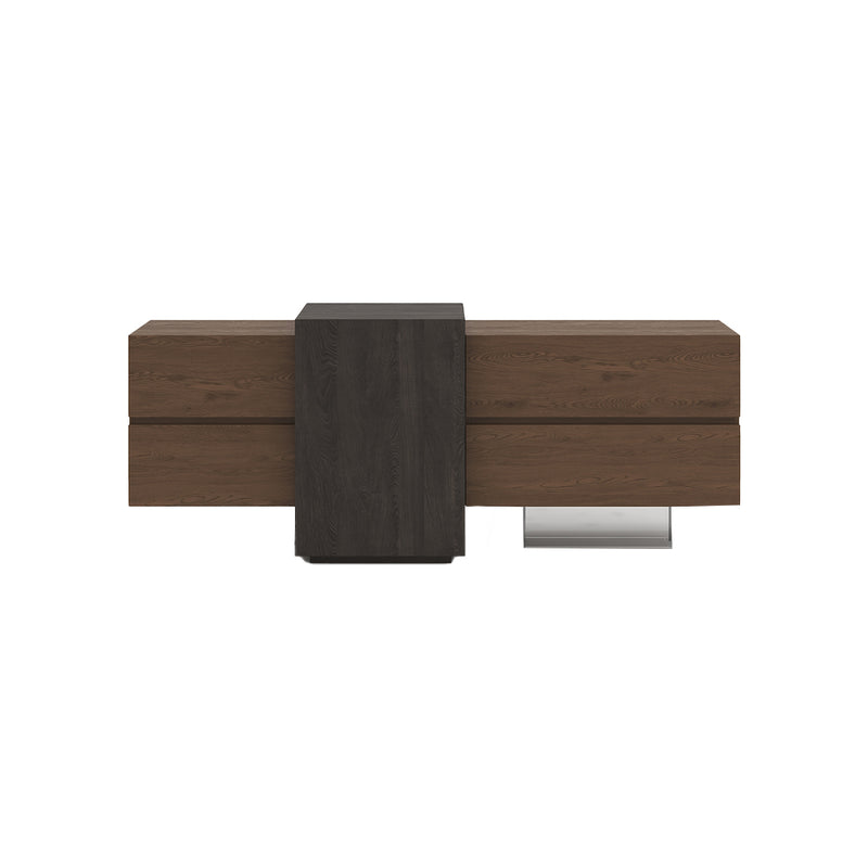 CREDENZA ACABADO DE MADERA Y PATA TRANSPARENTE
