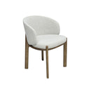 SILLA DE COMEDOR EN TELA GRIS ACABADO DE MADERA