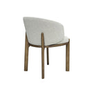 SILLA DE COMEDOR EN TELA GRIS ACABADO DE MADERA