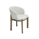 SILLA DE COMEDOR EN TELA GRIS ACABADO DE MADERA