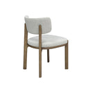 SILLA DE COMEDOR ACABADO DE MADERA Y TELA GRIS