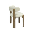 SILLA DE COMEDOR ACABADO DE MADERA Y TELA BEIGE