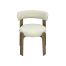 SILLA DE COMEDOR ACABADO DE MADERA Y TELA BEIGE