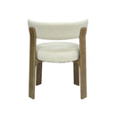 SILLA DE COMEDOR ACABADO DE MADERA Y TELA BEIGE