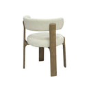 SILLA DE COMEDOR ACABADO DE MADERA Y TELA BEIGE
