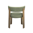SILLA DE COMEDOR ACABADO DE MADERA Y TELA VERDE