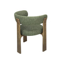 SILLA DE COMEDOR EN TELA VERDE Y PATAS ACABADO DE MADERA