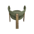 SILLA DE COMEDOR EN TELA VERDE Y PATAS ACABADO DE MADERA