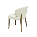 SILLA DE COMEDOR EN TELA BLANCA Y PATAS ACABADO DE MADERA