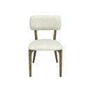 SILLA DE COMEDOR EN TELA BLANCA Y PATAS ACABADO DE MADERA