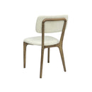 SILLA DE COMEDOR EN TELA BLANCA Y PATAS ACABADO DE MADERA