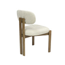 SILLA DE COMEDOR EN TELA BEIGE Y PATAS ACABADO DE MADERA