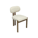 SILLA DE COMEDOR EN TELA BEIGE Y PATAS ACABADO DE MADERA
