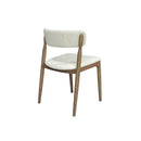 SILLA DE COMEDOR EN TELA BLANCA Y PATAS ACABADO DE MADERA