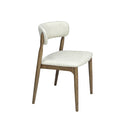 SILLA DE COMEDOR EN TELA BLANCA Y PATAS ACABADO DE MADERA