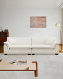 SOFA ESTACIONARIO DE CUATRO ASIENTOS EN TELA BLANCA