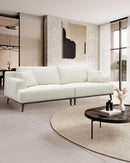 SOFA ESTACIONARIO DE CUATRO ASIENTOS EN TELA BEIGE CREMA