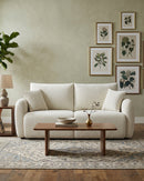 SOFA ESTACIONARIO DE DOS ASIENTOS EN TELA BEIGE