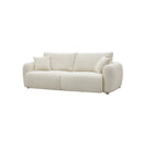 SOFA ESTACIONARIO DE TRES ASIENTOS EN TELA BEIGE CREMA