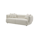 SOFA ESTACIONARIO DE TRES ASIENTOS EN TELA BEIGE