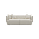 SOFA ESTACIONARIO DE TRES ASIENTOS EN TELA BEIGE